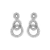 Lavish By Tricia Milaneze Women's All Silver Artemis Handmade Crochet Earrings