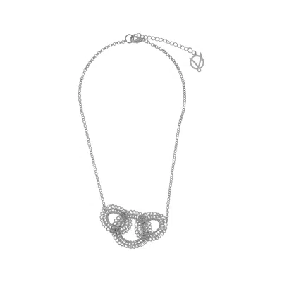 Lavish By Tricia Milaneze Women's All Silver Artemis Handmade Crochet Necklace