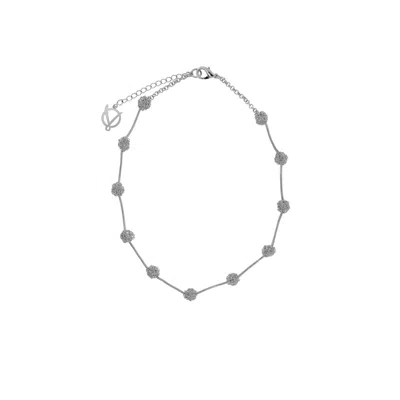 Lavish By Tricia Milaneze Women's All Silver Dome Mini Handmade Necklace