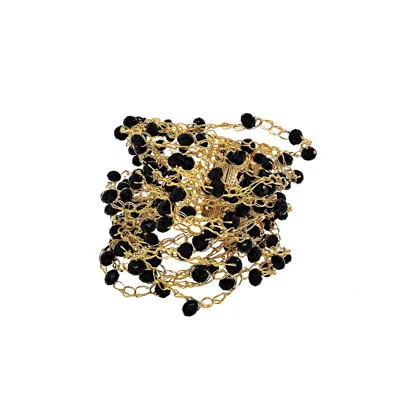 Lavish By Tricia Milaneze Women's Black & Gold Multi Strings Handmade Bracelet