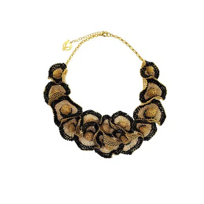 Lavish By Tricia Milaneze Women's Black Mix Buttercup Crystal Handmade Necklace