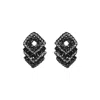 Lavish By Tricia Milaneze Women's Black / Neutrals / Silver Royal Black Mix Rank Mini Posts Handmade Crochet Earrings
