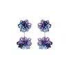 Lavish By Tricia Milaneze Women's Blue / Pink / Purple Neon Purple Mix Agatha Handmade Crochet Earrings