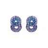 Lavish By Tricia Milaneze Women's Blue / Pink / Purple Neon Purple Mix Gush Small Handmade Crochet Earrings