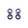 Lavish By Tricia Milaneze Women's Blue / Pink / Purple Neon Purple Mix Lola Handmade Crochet Earrings