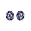 Lavish By Tricia Milaneze Women's Blue / Pink / Purple Neon Purple Mix Minerva Mini Posts Handmade Earrings