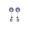 Lavish By Tricia Milaneze Women's Blue / Pink / Purple Neon Purple Mix Moira Dangle Handmade Earrings