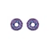 Lavish By Tricia Milaneze Women's Blue / Pink / Purple Neon Purple Mix Moira Maxi Post Handmade Earrings