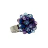 Lavish By Tricia Milaneze Women's Blue / Pink / Purple Neon Purple Mix Molly Handmade Ring