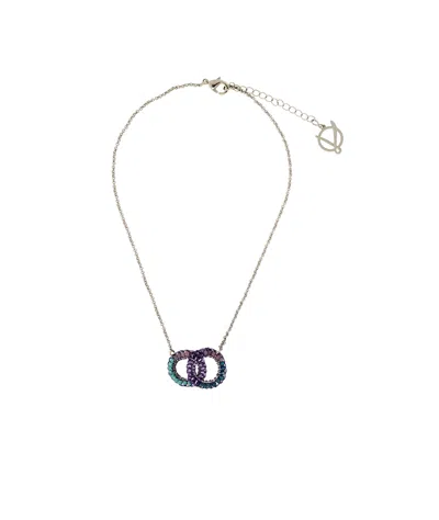 Lavish By Tricia Milaneze Women's Blue / Pink / Purple Neon Purple Mix Nova Handmade Crochet Necklace