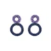 Lavish By Tricia Milaneze Women's Blue / Pink / Purple Neon Purple Mix Nyx Handmade Crochet Earrings