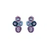 Lavish By Tricia Milaneze Women's Blue / Pink / Purple Neon Purple Mix Tyche Post Handmade Crochet Earrings