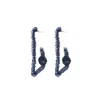 Lavish By Tricia Milaneze Women's Blue / Silver Royal Blue Trapeza Dome Hoops Handmade Crochet Earrings
