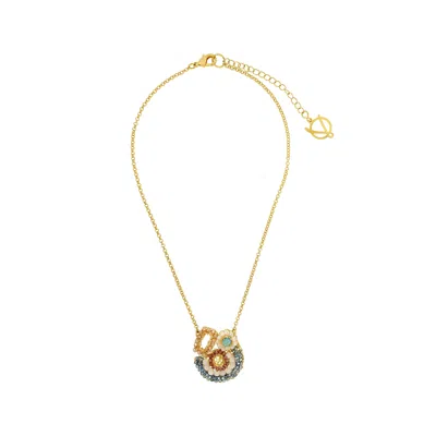 Lavish By Tricia Milaneze Women's Blue / White / Brown Seafoam Blue Mix Althea Handmade Crochet Necklace In Multi