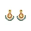 Lavish By Tricia Milaneze Women's Blue / White / Brown Seafoam Blue Mix Althea Mini Dangle Handmade Crochet Earrings