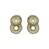 Lavish By Tricia Milaneze Women's Blue / White / Brown Seafoam Blue Mix Gush Small Handmade Crochet Earrings