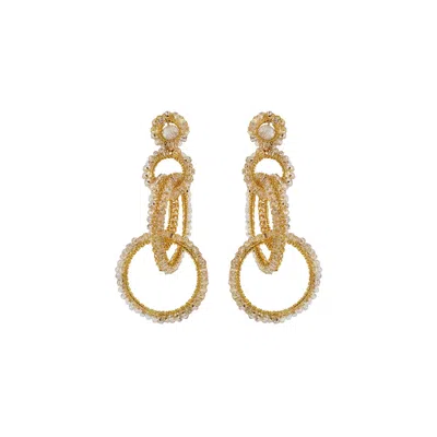 Lavish By Tricia Milaneze Women's Clear & Gold Grace Handmade Earrings