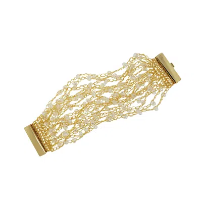 Lavish By Tricia Milaneze Women's Clear & Gold Multi Strings Handmade Bracelet