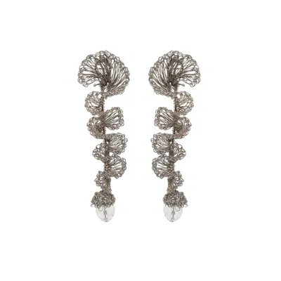 Lavish By Tricia Milaneze Women's Clear & Silver Ella Handmade Earrings