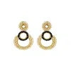 Lavish By Tricia Milaneze Women's Gold / Black Black & Gold Artemis Crystal Handmade Crochet Earrings