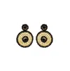 Lavish By Tricia Milaneze Women's Gold / Black Black & Gold Minerva Drop Handmade Crochet Earrings