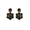 Lavish By Tricia Milaneze Women's Gold / Black Black & Gold Mini Blossom Handmade Crochet Earrings