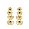 Lavish By Tricia Milaneze Women's Gold / Black Black & Gold Shells Cascade Handmade Crochet Earrings