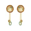 Lavish By Tricia Milaneze Women's Gold / Blue / Brown Seafoam Blue Mix Moira Dangle Handmade Earrings