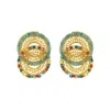 Lavish By Tricia Milaneze Women's Gold / Blue Multi & Gold Minerva Duo Handmade Crochet Earrings
