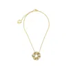 Lavish By Tricia Milaneze Women's Gold / Blue / White Seafoam Blue Mix Helix Pendant Handmade Crochet Necklace