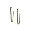 Lavish By Tricia Milaneze Women's Gold / Green / Blue Turquoise & Gold Lilo Hoops Handmade Crochet Earrings