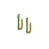 Lavish By Tricia Milaneze Women's Gold / Green / Blue Turquoise & Gold Lilo Mini Hoops Handmade Crochet Earrings