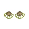 Lavish By Tricia Milaneze Women's Gold / Green Neon Green Light Mix Themis Post Handmade Crochet Earrings
