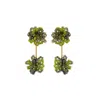Lavish By Tricia Milaneze Women's Gold / Green Neon Green Mix Agatha Handmade Crochet Earrings