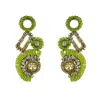 Lavish By Tricia Milaneze Women's Gold / Green Neon Green Mix Althea Dangle Handmade Crochet Earrings