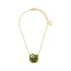 Lavish By Tricia Milaneze Women's Gold / Green Neon Green Mix Althea Handmade Crochet Necklace