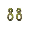 Lavish By Tricia Milaneze Women's Gold / Green Neon Green Mix Artemis Mini Handmade Crochet Earrings