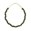 Lavish By Tricia Milaneze Women's Gold / Green Neon Green Mix Helix Handmade Crochet Necklace
