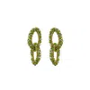 Lavish By Tricia Milaneze Women's Gold / Green Neon Green Mix Mia Handmade Crochet Earrings