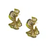 Lavish By Tricia Milaneze Women's Gold / Green Neon Green Mix Rio Hoops Handmade Crochet Earrings