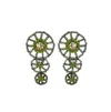 Lavish By Tricia Milaneze Women's Gold / Green Neon Green Mix Themis Cascade Handmade Earrings