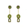 Lavish By Tricia Milaneze Women's Gold / Green Neon Green Mix Tyche Mini Handmade Crochet Earrings