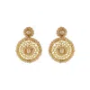 Lavish By Tricia Milaneze Women's Gold / Neutrals Amber & Gold Minerva Drop Handmade Crochet Earrings