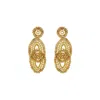 Lavish By Tricia Milaneze Women's Gold / Neutrals Amber & Gold Minerva Handmade Crochet Earrings