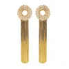 Lavish By Tricia Milaneze Women's Gold / Neutrals Clear & Gold Sadie Handmade Earrings