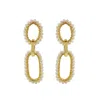 Lavish By Tricia Milaneze Women's Gold / Neutrals / White Pearl & Gold Urban Links Handmade Crochet Links Earrings