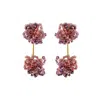 Lavish By Tricia Milaneze Women's Gold / Pink / Purple Breeze Lavender Mix Agatha Handmade Crochet Earrings