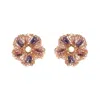 Lavish By Tricia Milaneze Women's Gold / Pink / Purple Breeze Lavender Mix Gaia Post Handmade Crochet Earrings