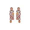 Lavish By Tricia Milaneze Women's Gold / Pink / Purple Breeze Lavender Mix Tyche Handmade Crochet Earrings