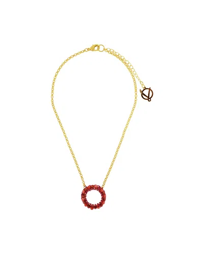 Lavish By Tricia Milaneze Women's Gold / Pink / Purple Neon Fuchsia Ellie Handmade Crochet Necklace